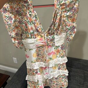 Floral Lace Trim Women's dress